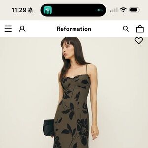 Reformation Black Floral Midi Dress